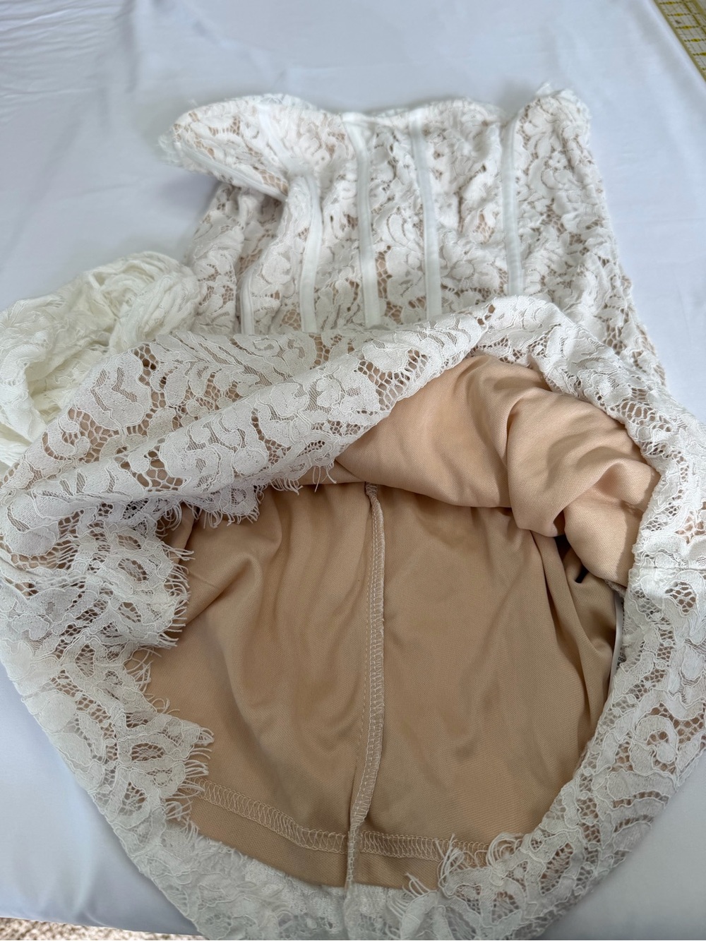 Cider Strapless Lace Mini Dress in Ivory - Picture 14 of 16